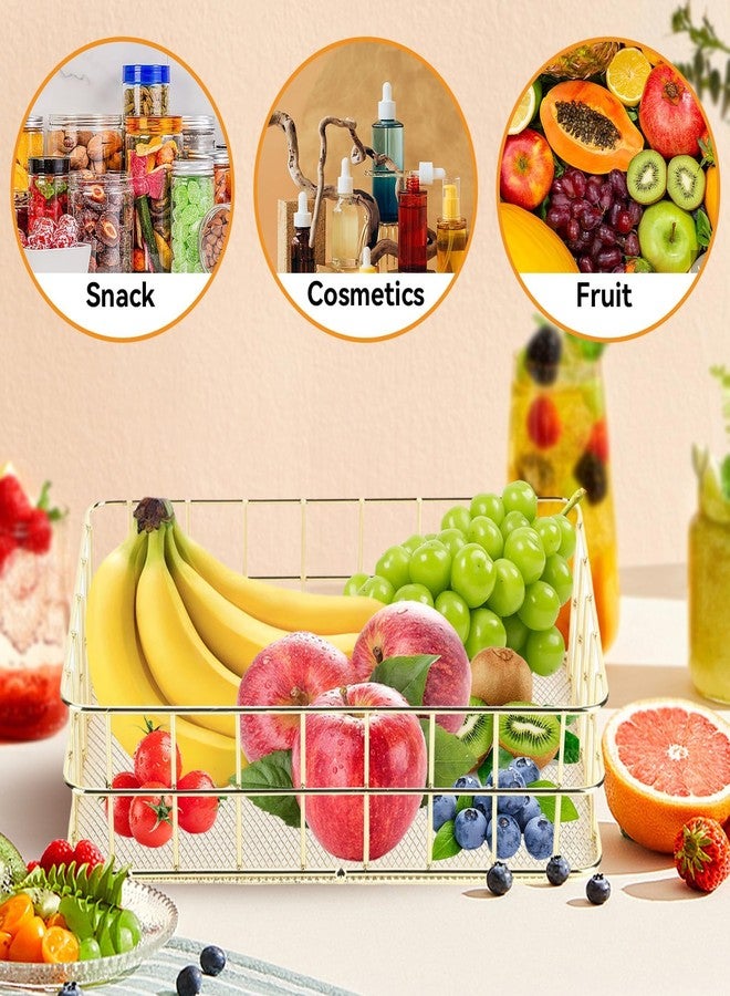 Jwthee Gold Wire Basket, Small Gold Baskets for Organizing, Wire Mesh Storage Bin for Organizing - Image 5